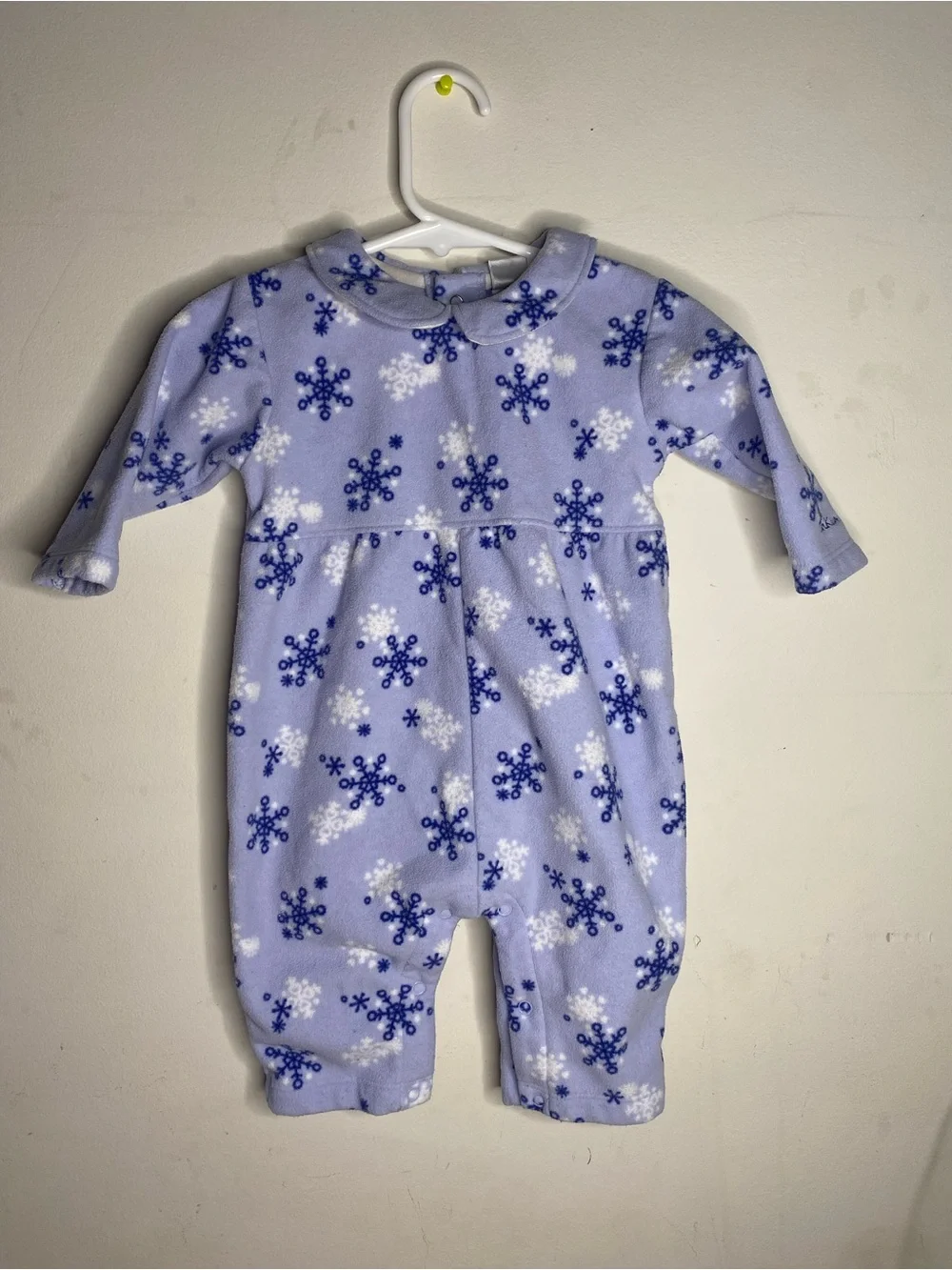 Y2K Cozy Lilac Snowflake Fleece One-Piece